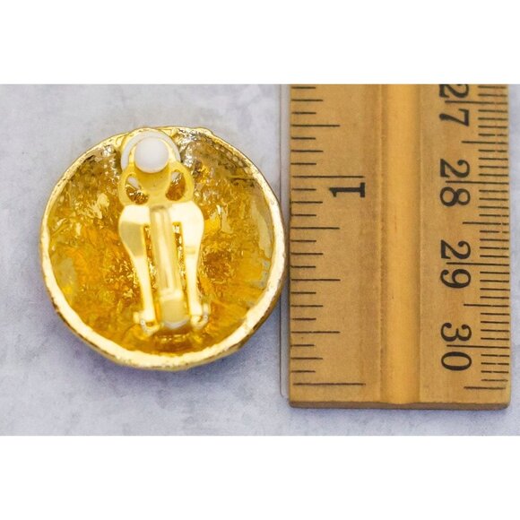 Vintage Circle Geometric Stars Circle Clip On Earrings - CS1 - Picture 2 of 2